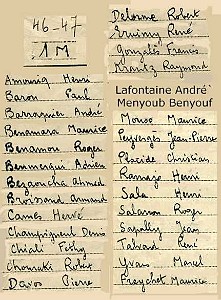 COLLEGE MODERNE LECLERC SIDI BEL ABBES LISTE 1946 1947 1 ERE M